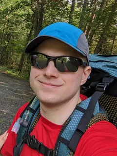 Author portrait, backpacking